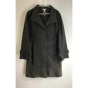 Garnet Hill Grey Cotton Trench Coat Grunge/Rock/Punk Sun Faded Distressed 🩶